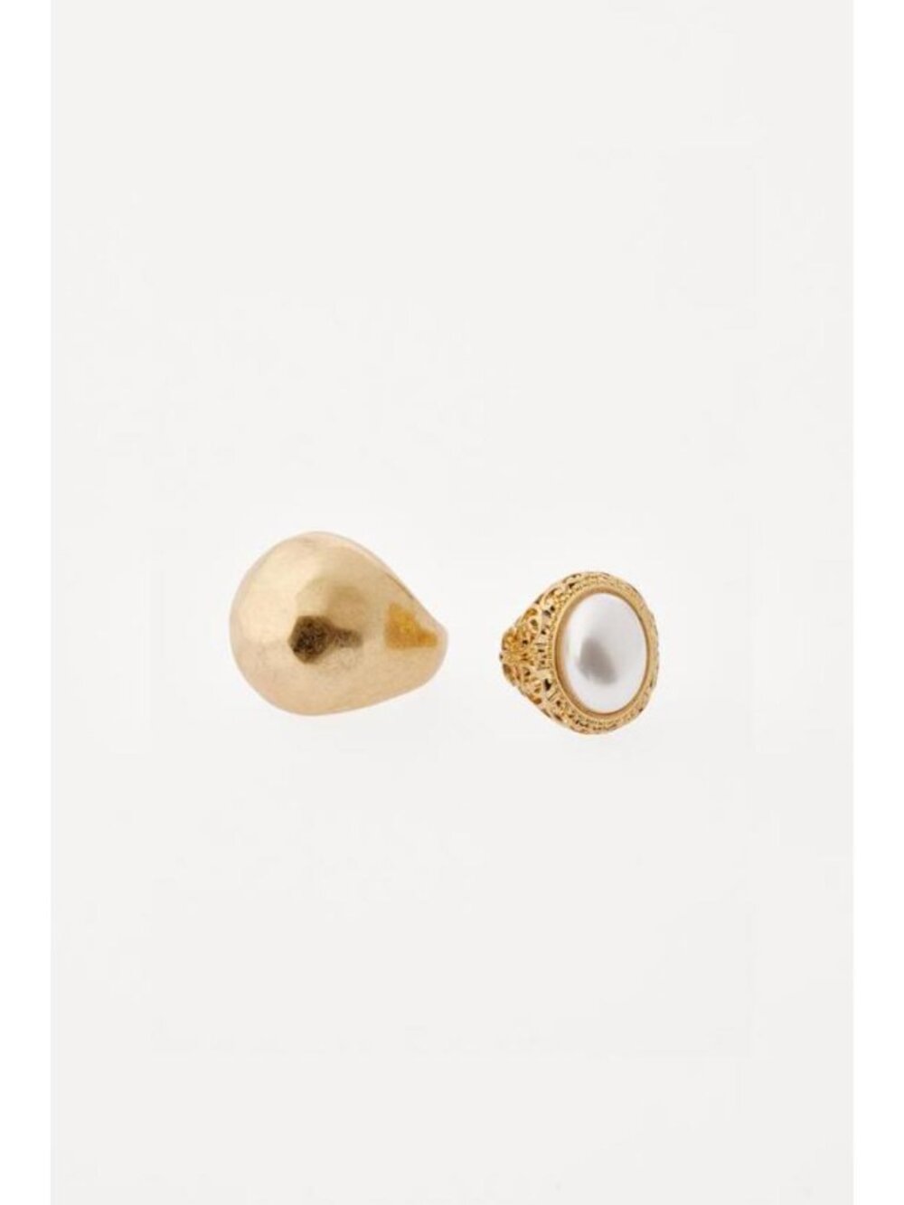 ZARA 2-PACK OF MAXI PEARL METAL RINGS - Picture 3 of 4
